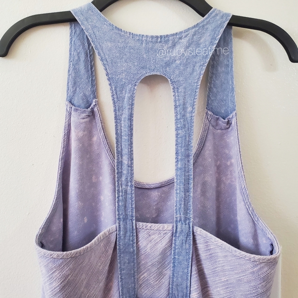 🎉 Rare! FREE PEOPLE Retro Lavender Acid Wash, Bodycon Mini Dress, New with Tag - Picture 4 of 9